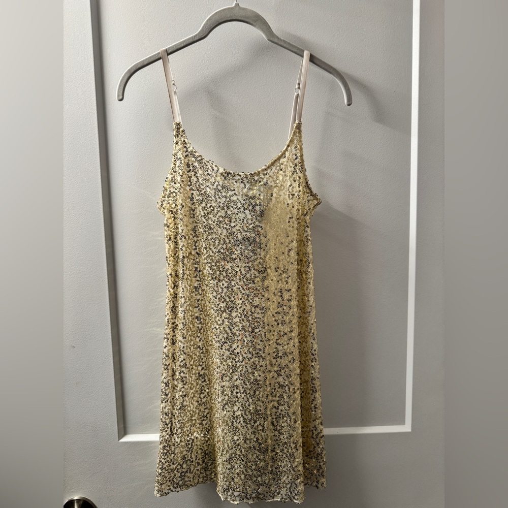 Intimately Free People Gold Sequin Top